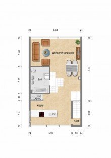 Untere Ebene + Kaarst + Haus im Haus + ca. 123 m� Wohnfl�che + 2 Schlafzimmer + Bj. 1975 +