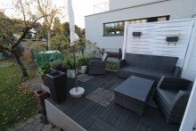 Terrasse + Holzb�ttgen + Doppelhaush�lfe + 116 m� Wohnfl�che + 459 m� Grundst�ck + 3 Schlafzimmer + 1989 +