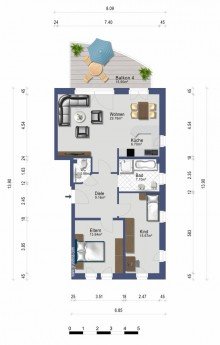 Grundriss + KAARST+ n�he Kirmesplatz + moderne 3-Zimmerwohnung + Balkon + Aufzug + barrierearm +
