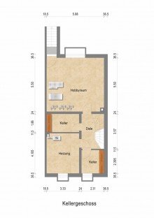 Kellergeschoss + Kaarst + gro�z�giges Reihenendhaus + Bj. 1981 + ca. 155 m� Wohnfl�che + 6 Zimmer + 2 Garagen +