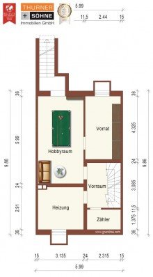 Grundriss KG +++ KAARST-B�TTGEN +++ REIHENENDHAUS AUF 685 M� GRUNDST�CK