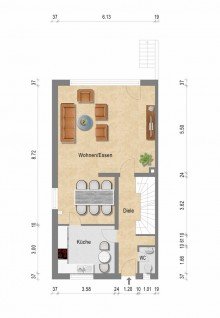 Erdgeschoss Kaarst + Reiheneckhaus + Bj.1981 + ca. 403 m� Grundst�ck + ca. 172 m� Wohnfl�che + 2 Garagen