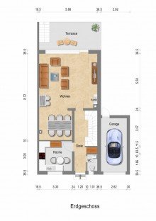 Erdgeschoss + Kaarst + gro�z�giges Reihenendhaus + Bj. 1981 + ca. 155 m� Wohnfl�che + 6 Zimmer + 2 Garagen +
