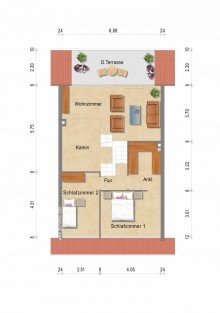 Obere Ebene + Kaarst + Haus im Haus + ca. 123 m� Wohnfl�che + 2 Schlafzimmer + Bj. 1975 +