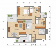Etagenwohnung + Kaarst + 4-Zimmer-Wohnung +  ca. 105 m� Wohnfl�che + Balkon + inkl. TG-Stellplatz +