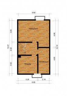 Grundriss KG + Kaarst + Reihenhaus + ca. 98 m� + 3 Schlafzimmer + Garten + 2019 modernisiert + Garage (optional) +